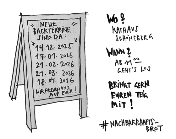 Neue Termine mit Tafel